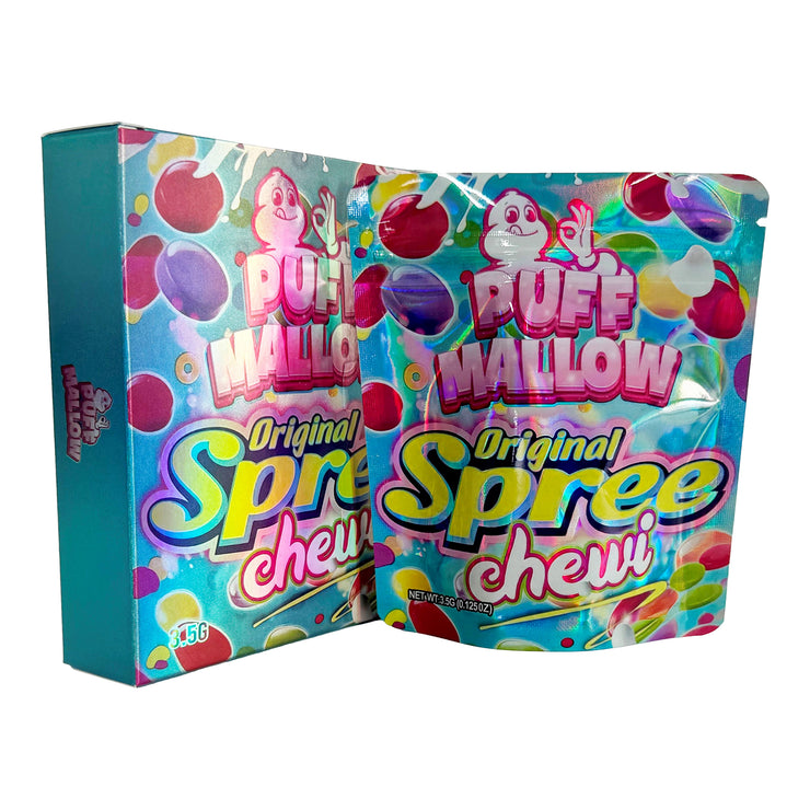 Puff Mallow Original Spree 3.5g Holographic Bag with Matching Box Design (500 Units / Per Lot)