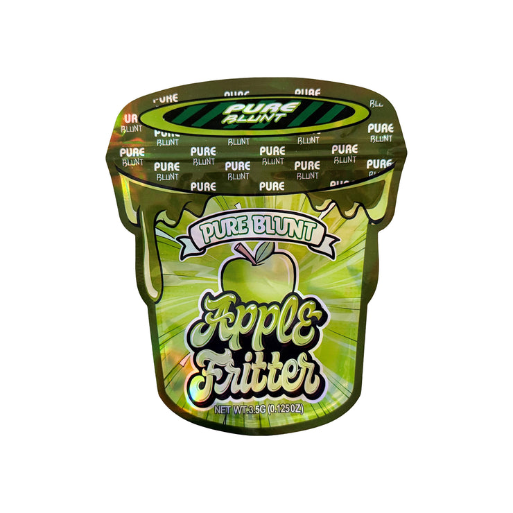 Pure Blunt Apple Tritter 3.5g Holographic Die Cut Shape Bag (500 Units / Per Lot)