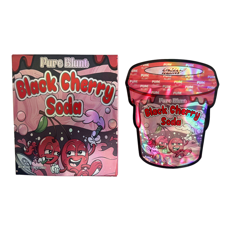 Pure Blunt Black Cherry Soda 3.5g Holographic Bag with Matching Box Design (500 Units / Per Lot)