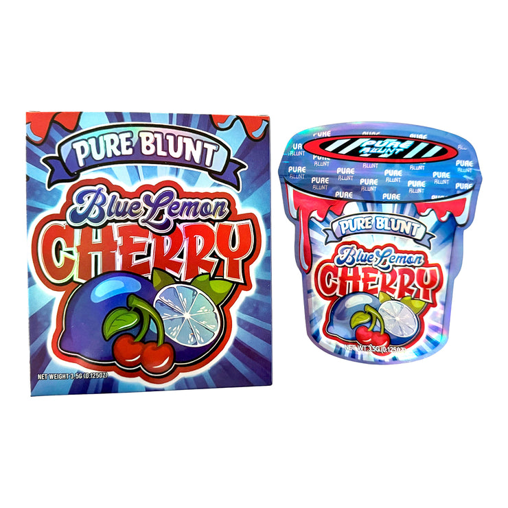Pure Blunt Blue Lemon Cherry 3.5g Holographic Bag with Matching Box Design (500 Units / Per Lot)