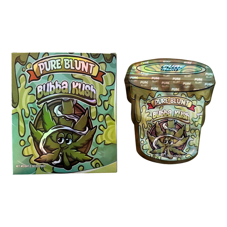 Pure Blunt Bubba Kush 3.5g Holographic Bag with Matching Box Design (500 Units / Per Lot)