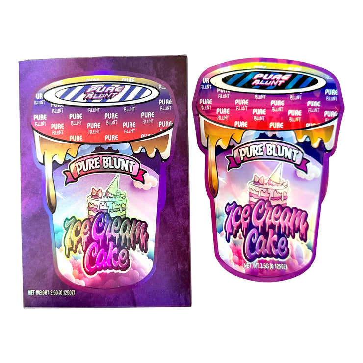 Pure Blunt Ice Cream Cake 3.5g Holographic Bag with Matching Box Design (500 Units / Per Lot)