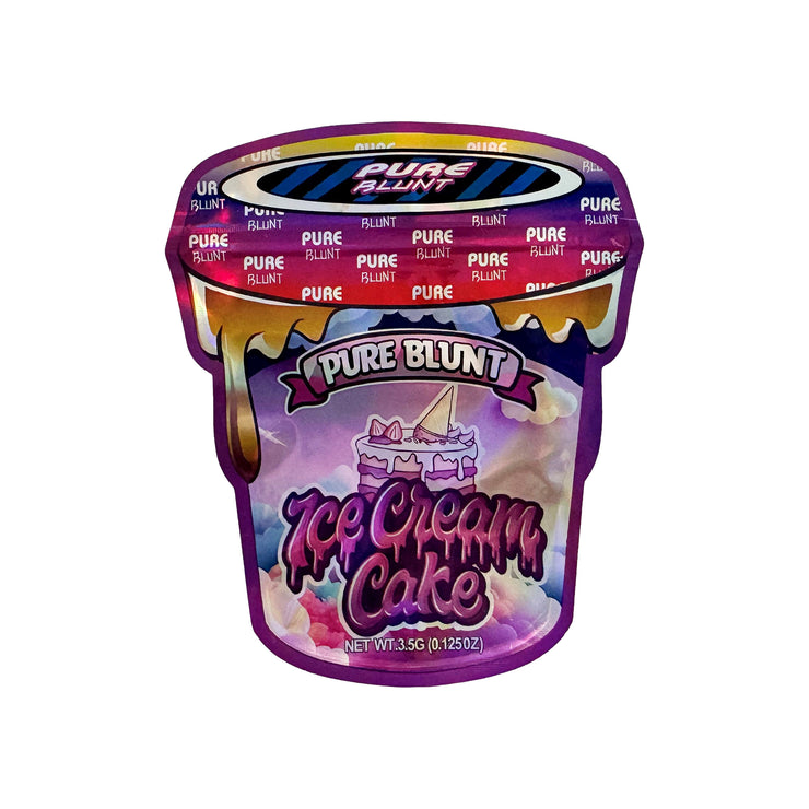 Pure Blunt Icecream Cake 3.5g Holographic Die Cut Shape Bag (500 Units / Per Lot)