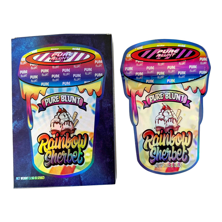 Pure Blunt Rainbow Sherbet 3.5g Holographic Bag with Matching Box Design (500 Units / Per Lot)