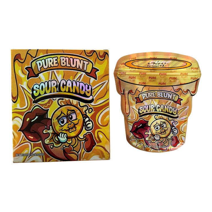 Pure Blunt Sour Candy 3.5g Holographic Bag with Matching Box Design (500 Units / Per Lot)