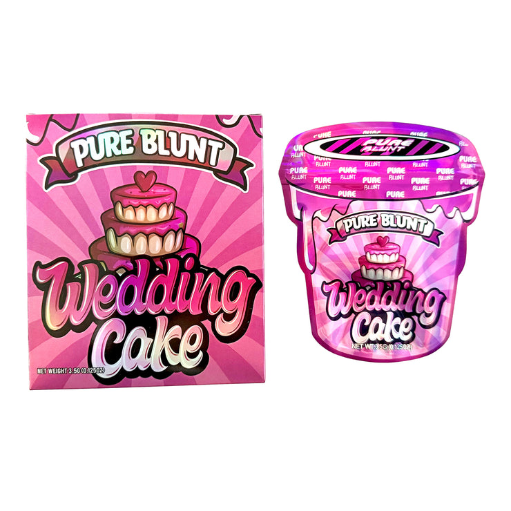 Pure Blunt Wedding Cake 3.5g Holographic Bag with Matching Box Design (500 Units / Per Lot)