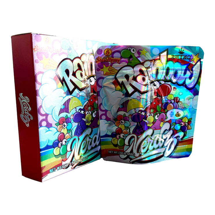 Rainbow Nerdz 3.5g Holographic Bag with Matching Box Design (500 Units / Per Lot)