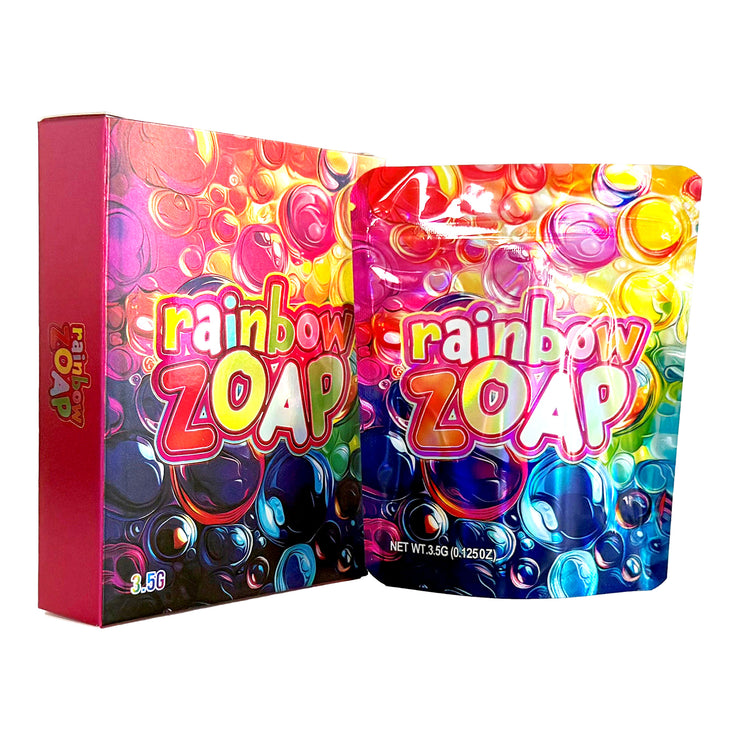 Rainbow Zoap 3.5g Holographic Bag with Matching Box Design (500 Units / Per Lot)