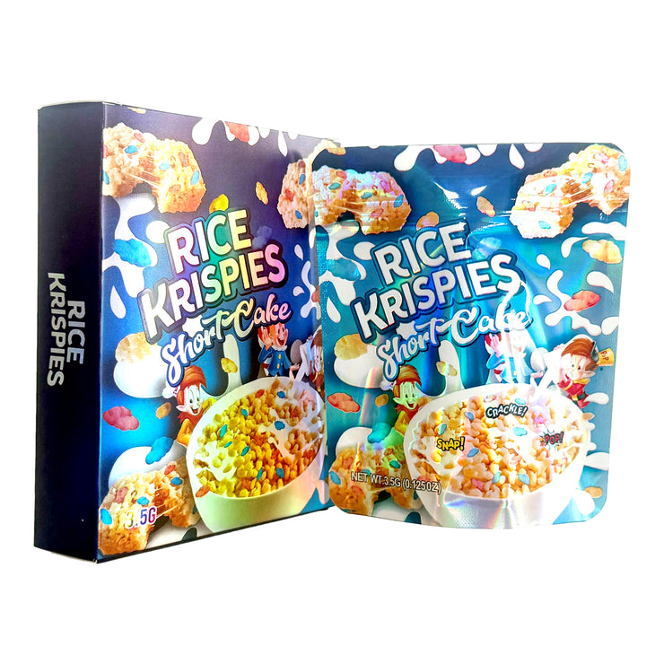 Rice Krispies Short Cake 3.5g Holographic Bag with Matching Box Design (500 Units / Per Lot)