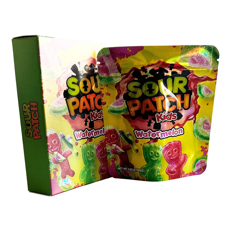 Sour Patch kids Watermelon 3.5g Holographic Bag with Matching Box Design (500 Units / Per Lot)