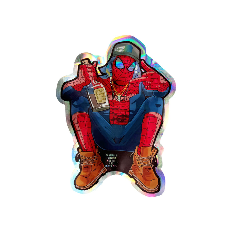 Spider Man Cartoon 3.5g Holographic Die Cut Shape Bag (500 Units / Per Lot)