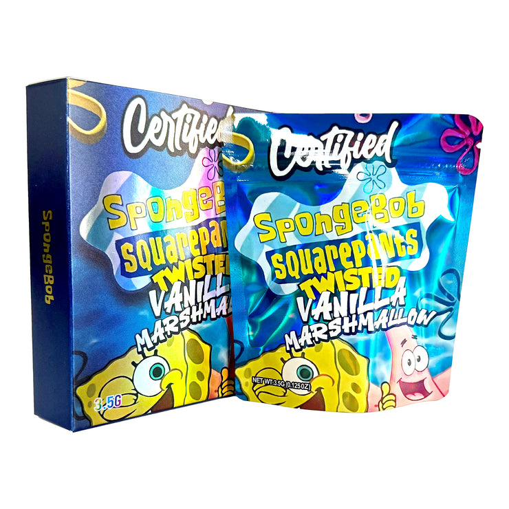 Spongebob Squarepants Twisted Vanilla 5g Holographic Bag with Matching Box Design (500 Units / Per Lot)