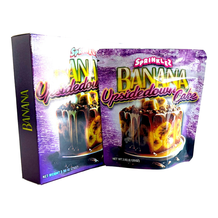 Sprinklez Banana Upsidedown Cake 3.5g Holographic Bag with Matching Box Design (500 Units / Per Lot)