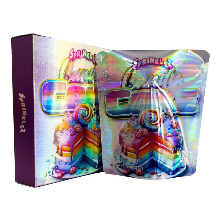 Sprinklez Candy Cake  3.5g Holographic Bag with Matching Box Design (500 Units / Per Lot)