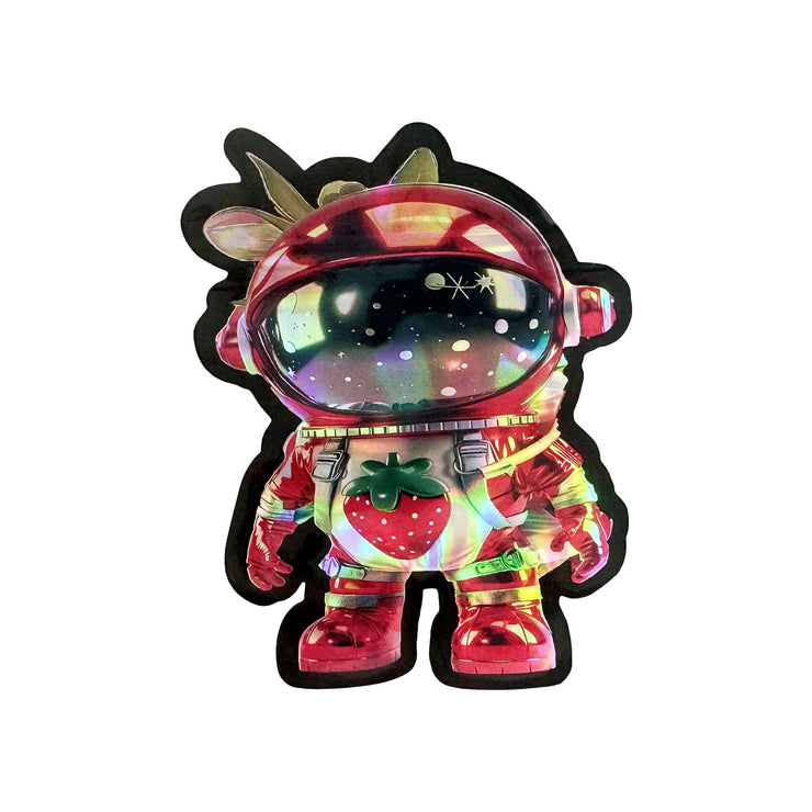 Strawberry Astronaut 3.5g Holographic Die Cut Shape Bag (500 Units / Per Lot)