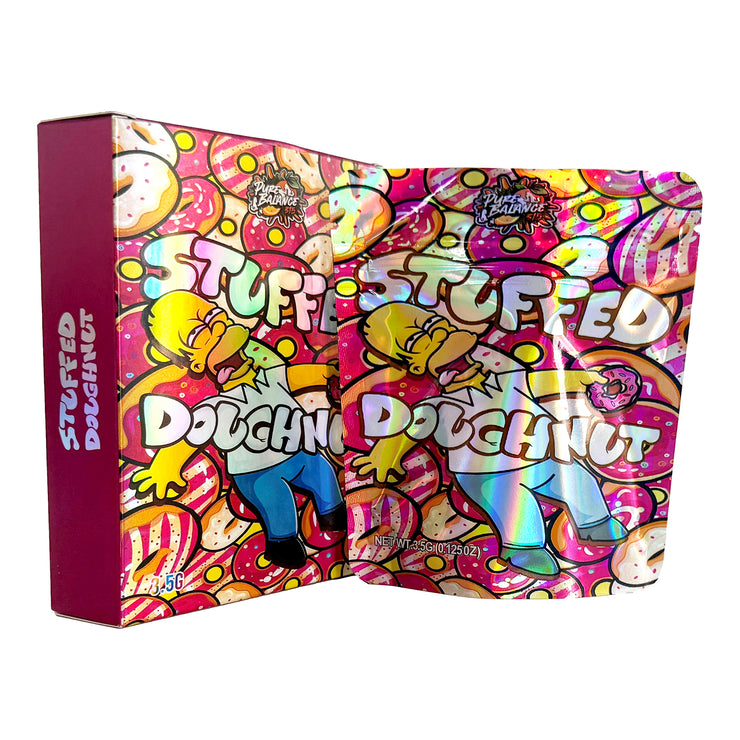 Stuffed Doughnut 3.5g Holographic Bag with Matching Box Design (500 Units / Per Lot)