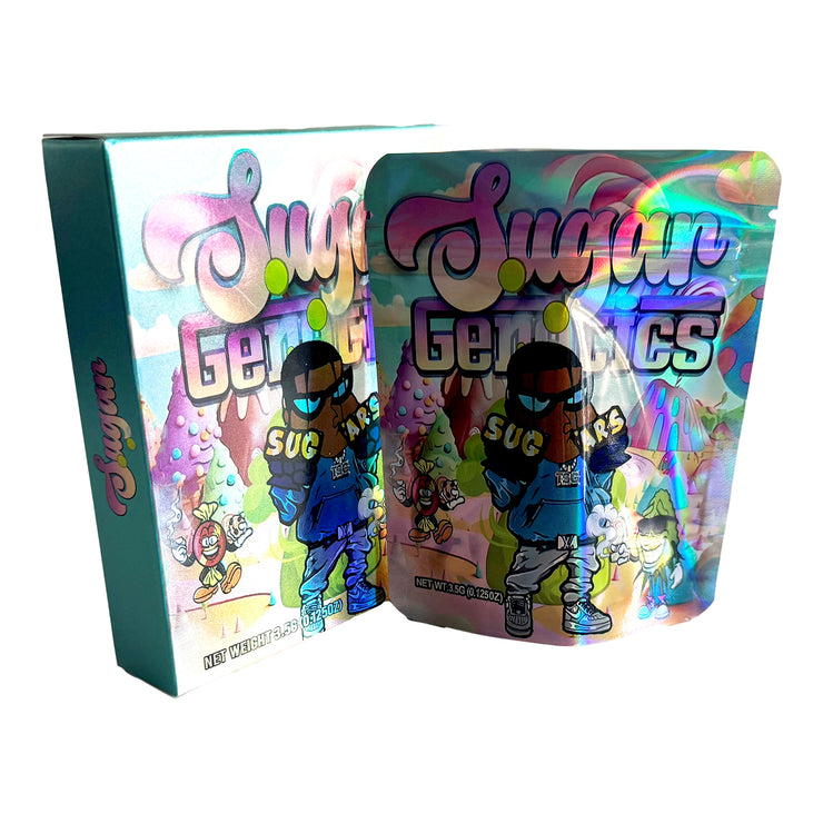 Sugar Genetics 3.5g Holographic Bag with Matching Box Design (500 Units / Per Lot)
