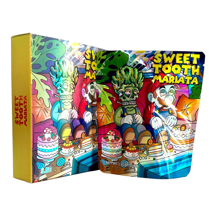 Sweet Tooth Mariata 3.5g Holographic Bag with Matching Box Design (500 Units / Per Lot)