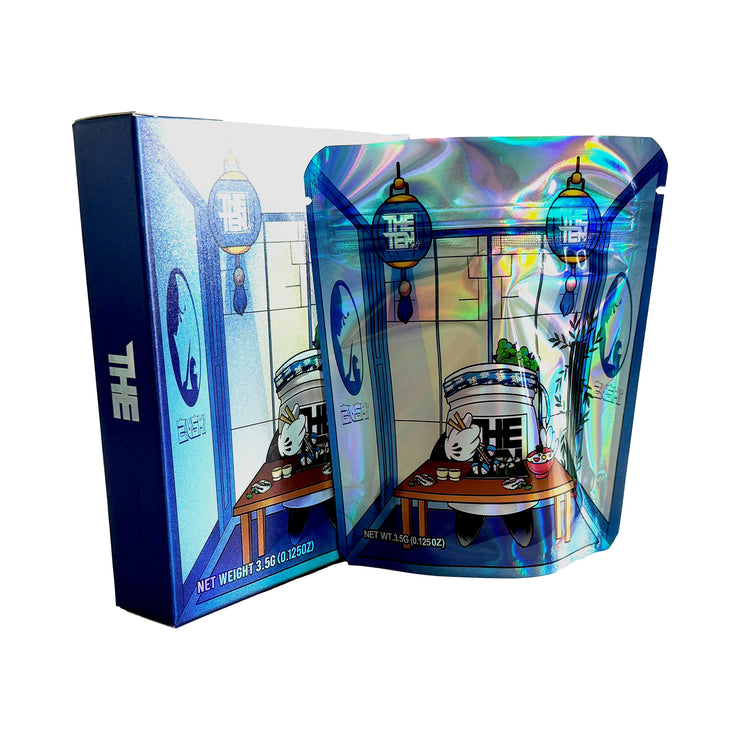 The Ten 3.5g Holographic Bag with Matching Box Design (500 Units / Per Lot)