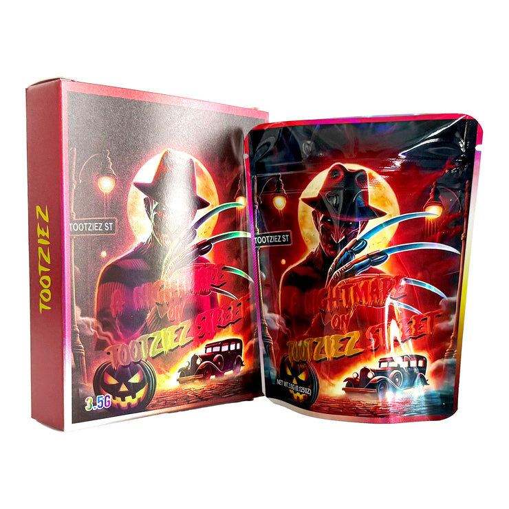 A Nightmare on Tootziez Street 3.5g Holographic Bag with Matching Box Design (500 Units / Per Lot)