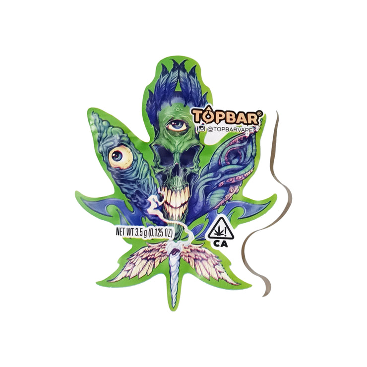 Topbar 3.5g Holographic Die Cut Shape Bag (500 Units / Per Lot)