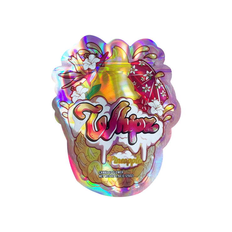 Whipz Pineapple 3.5g Holographic Die Cut Shape Bag (500 Units / Per Lot)