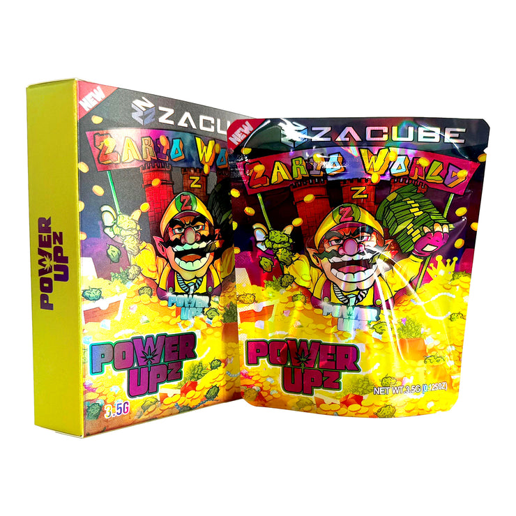 Zacube Power upz 3.5g Holographic Bag with Matching Box Design (500 Units / Per Lot)