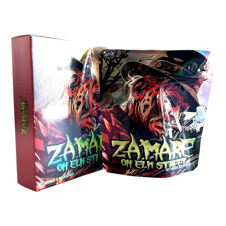 Zamare On Elm Street 3.5g Holographic Bag with Matching Box Design (500 Units / Per Lot)